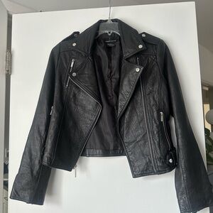 Moda International Leather Biker Jacket